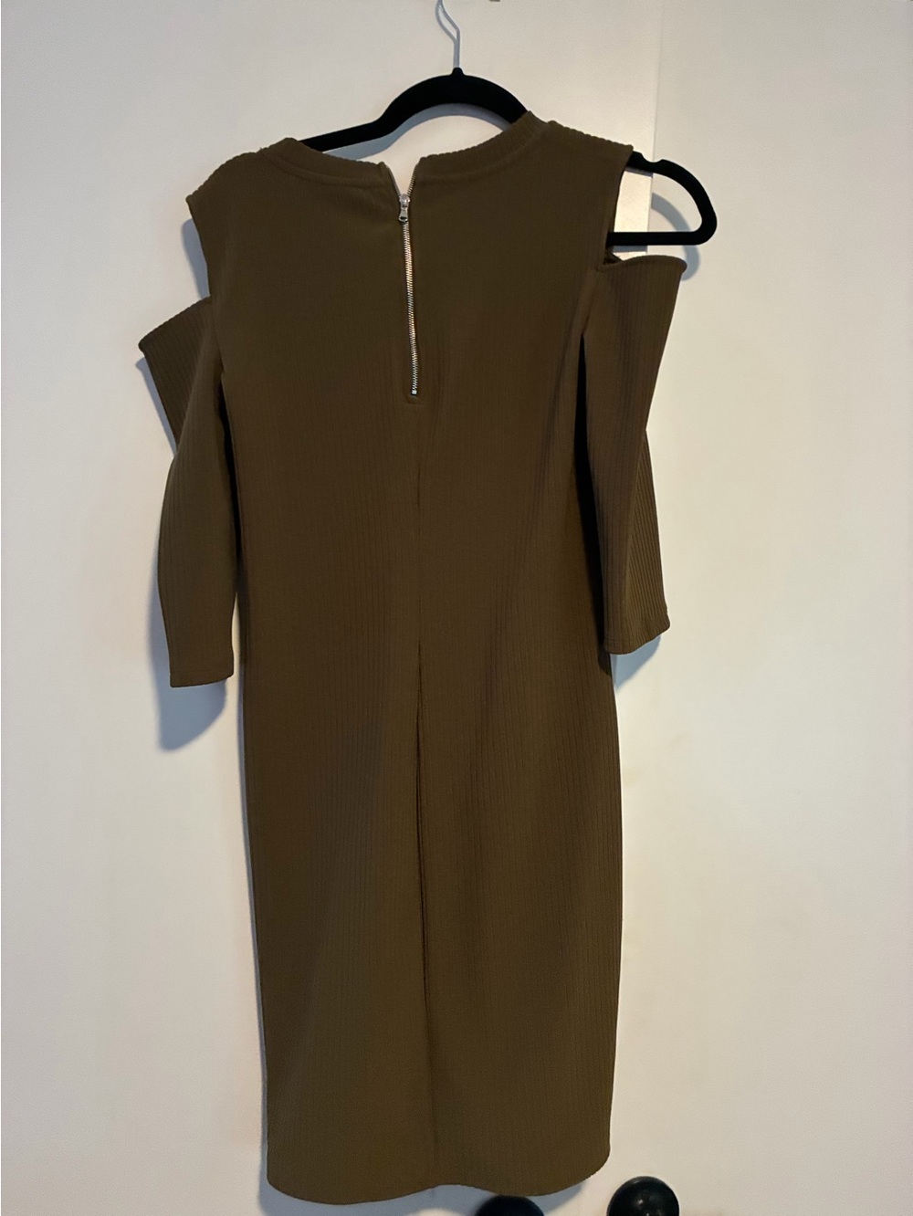 Forever 21 Olive One-Shoulder Ribbed Midi Dress